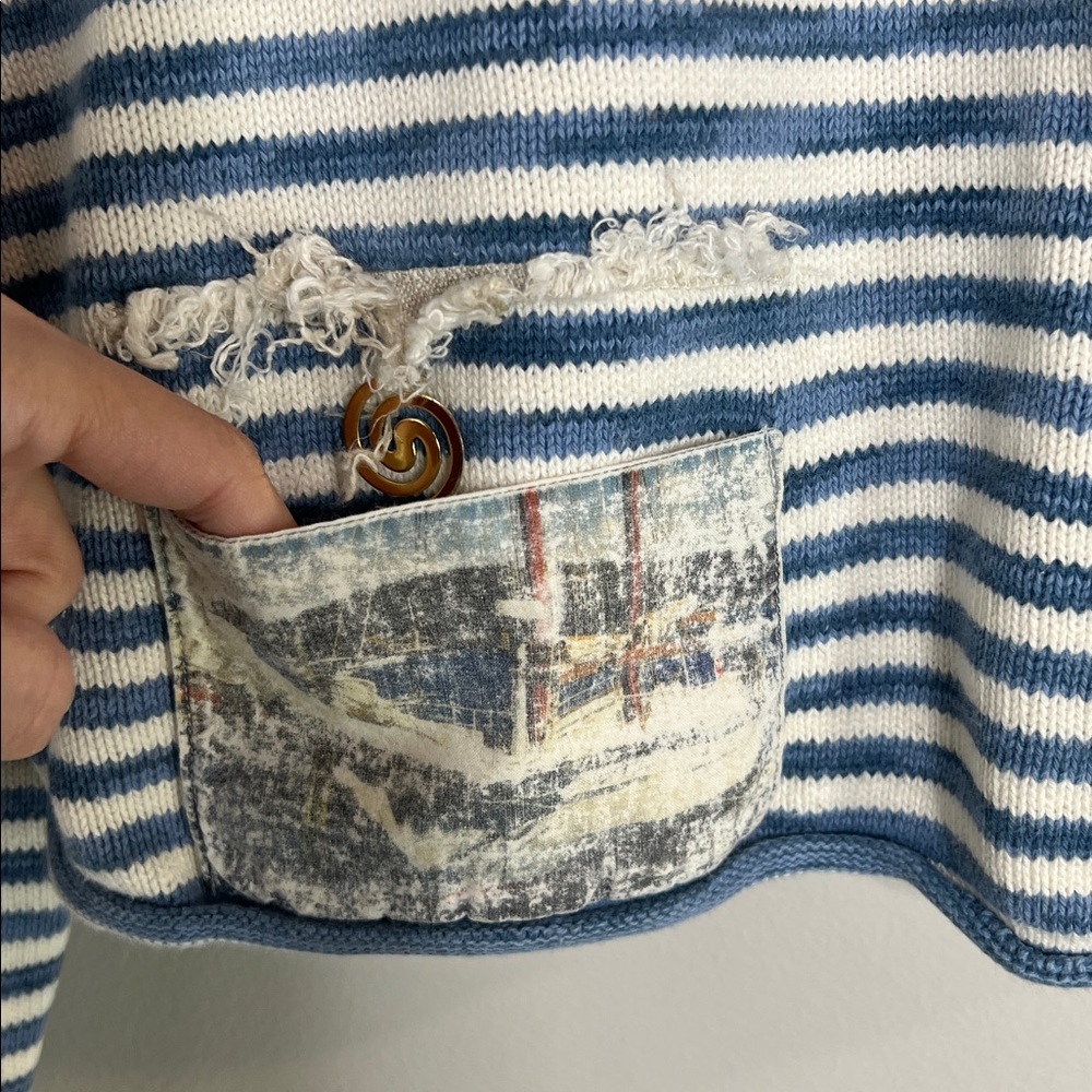 Lee Andersen Coastal Stripe Patchwork Wearable Ar… - image 5